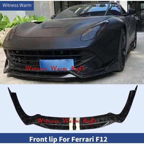 Forged Carbon Fiber Front Bumper Lip For Ferrari F12 front Splitters 2013 2014 2015 2016
