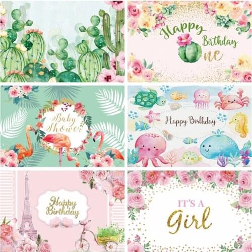 Laeacco Photography Backgrounds For Photography Cactus Watercolor Wallpaper Party Decor Photographic Backdrop For Photo Studio