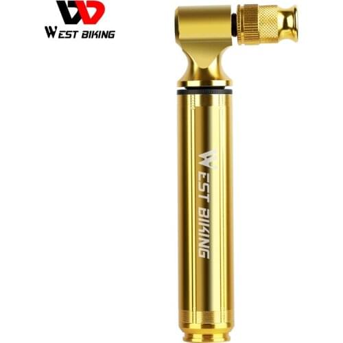 WEST BIKING Mini Cycling Pump 160 PSI Portable High Pressure Hand Bicycle Pump Presta & Schrader Valve Aluminum Alloy Bike Pump