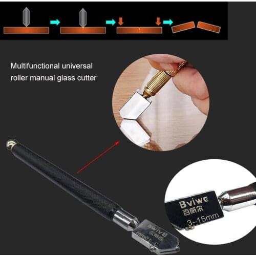 Multi-function High-Quality Roller-Type Glass Knife 3-15Mm Thick Glass Diamond Precision Cutter Wheel Glass Cutter Tile Tools