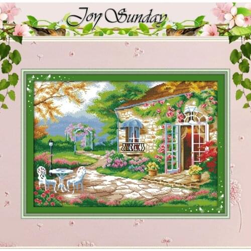 Romantic Backyard Garden Counted Cross Stitch 11 14CT Cross Stitch Set Wholesale Scenery Cross-stitch Kits Embroidery Needlework