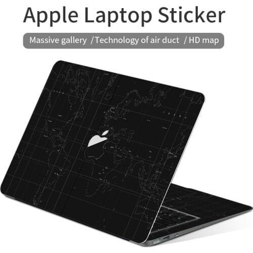 DIY Dark Cover Laptop Sticker Business Style Skin Waterproof Protective Film Precise Cut for MacBook A1278/A1465/A1706/A1707