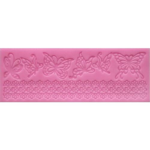 2020 New 3D Mold Food Grade Silicone mat Mould Hollow butterfly Flower Lace Mold Cake border Fondant Cake Decoration tools