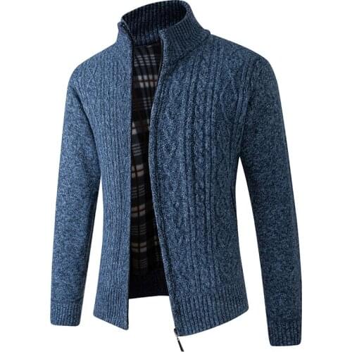 2021 New Mens Sweaters Autumn Winter Warm Cashmere Wool Zipper Cardigan Sweaters Man Casual Knitwear Sweatercoat male clothe