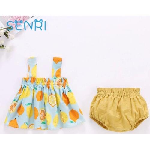 New Baby Cute Summer Skirt Suit For Newborn Printing Infant Girls Outfit 0-2 Years Toddlers Mini Dress Clothing Loose Baby Set