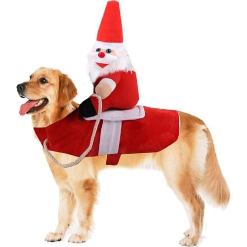 Large Dog Cat Clothes Pet Supplies Santa Claus Clothes Pet Christmas Costume Dog Funny Riding Outfit With Christmas Doll Clothes