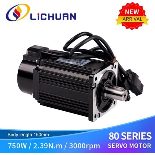 Lichuan 220v single phase or 3 phase nema34 LCMT-07L02-80M02430 750W 3000rpm 2.39N.M Ac Servo motor