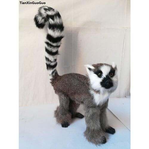 About 32x22cm simulation lemur hard model,polyethylene&furs lemur prop,home decoration toy gift w1000