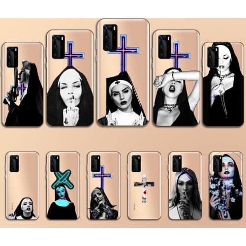 Sister Nun sexy girl Phone Case Transparent for Huawei P honor 8 10i 20 30 40 smart 2019 protective shell capa