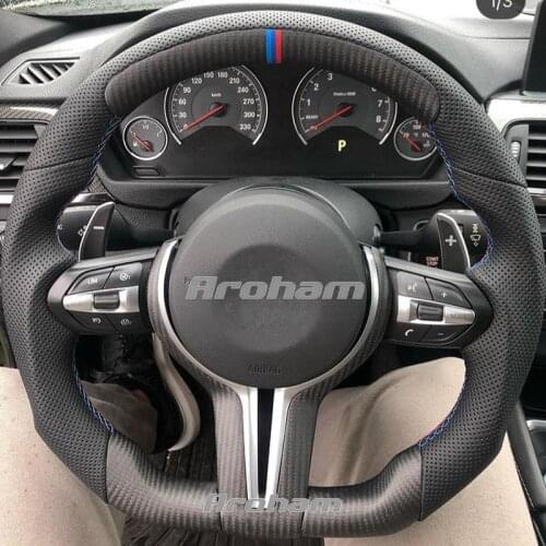 Carbon Fiber Steering Wheel For BMW M Sport F30 F31 F34 F10 F11 F07 F45 F22 F23 M235i M240i 1 Series 140i M 125d 2018 2019 2020
