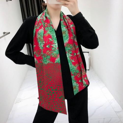 160*20cm New Style Animal Flowers and Birds Jungle Print Twill Weave Silk Scarf Womens Long Scarves