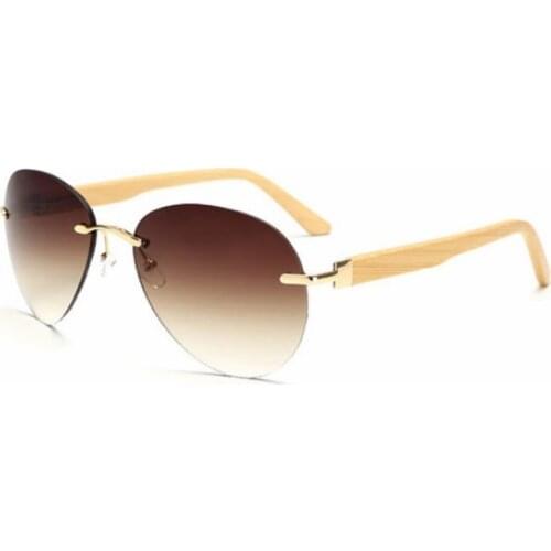 Classic Men Women Sunglasses Bamboo Without Border Sunglass Retro Wooden Legs Rimless Frame Handmade New Products