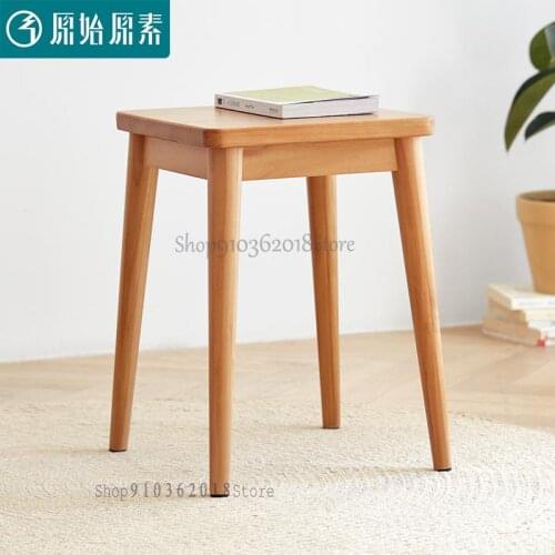 All Solid Wood Dressing Stool Nordic Bedroom Dining Furniture Modern Minimalist Makeup Stool Dining Stool F9131