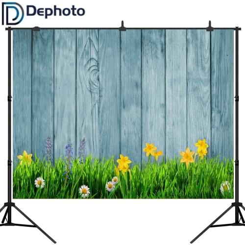 Dephoto Vinyl Photography Background Spring Flowers Customize Backdrop Wooden Board Background for photo Studio home decoration