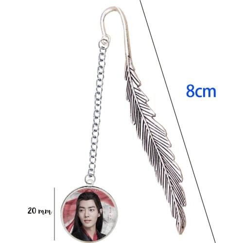 8CM Bookmark Chen Qing Ling The Untamed Xiao Zhan Wang Yibo Link Chain Pendant Mo Dao Zu Shi Book Marker For Notebook Book Diary