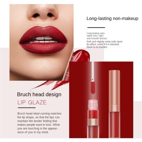 Liquid Lipstick Matte Lip Gloss Cosmetic Lightweight Lip Glaze Long Lasting Lip Tint Waterproof 12 Color Lips Makeup