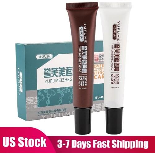 1 set Natural Essence Scar Tattoo Concealer Vitiligo Hiding Spots Birthmarks Makeup Cover Cream Set Body Tattoo Supply Tools