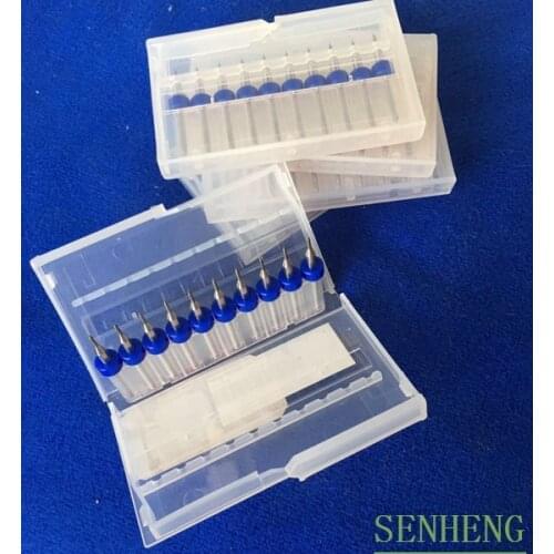 10Pieces 0.55mm high precision Carbide CNC Router Bits PCB drills Spiral Milling Cutter Drill Bit