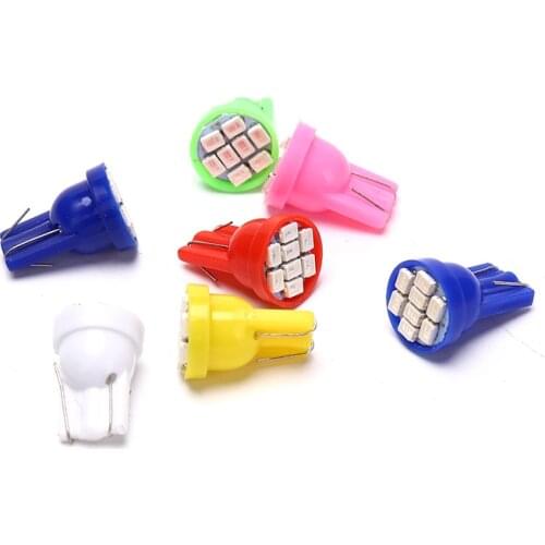 10pcs T10 LED W5W Car Parking Light Wedge Bulb Auto Dashboard Indicator Lamps DC