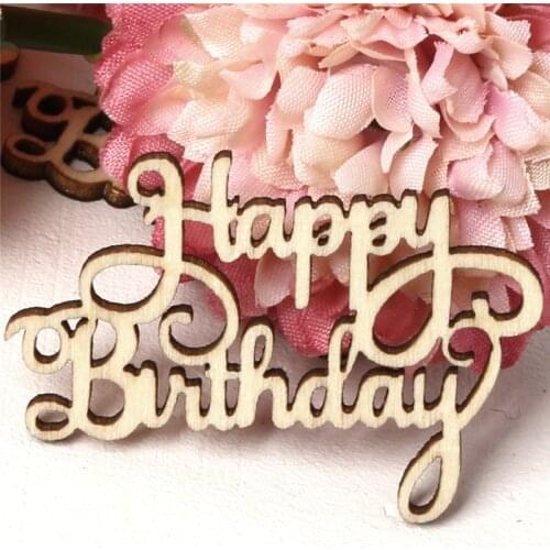 15Pcs Wooden Decoration Words Letters Wood Chip Wedding Valentines Day Happy Birthday Party Decor Table Decorations