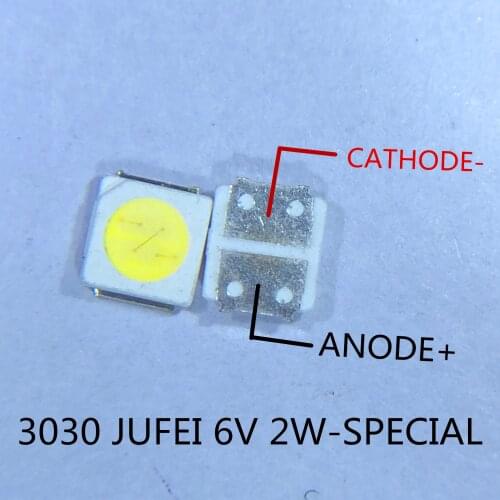 200pcs 3030 backlight high power LED dual chip 6V JUFEI AOT cool white PT30A66 TV dedicated Cool white PT30A66 TV