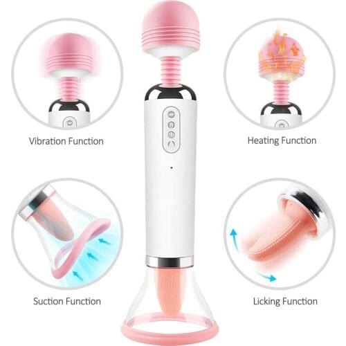 3 in 1 Powerful G Spot Vibrator 12 Speeds Vagina Sucker Oral Licking Nipple Clitoris Stimulator Sex Toys for Woman Masturbator