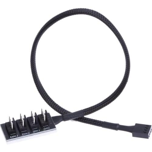 35cm Host Case PC Cooler Fan Power Cable 1 Female to 4/5 Male 4Pin Socket Fan Hub Splitter Cable for 3Pin&4Pin PWM Cooling Fan