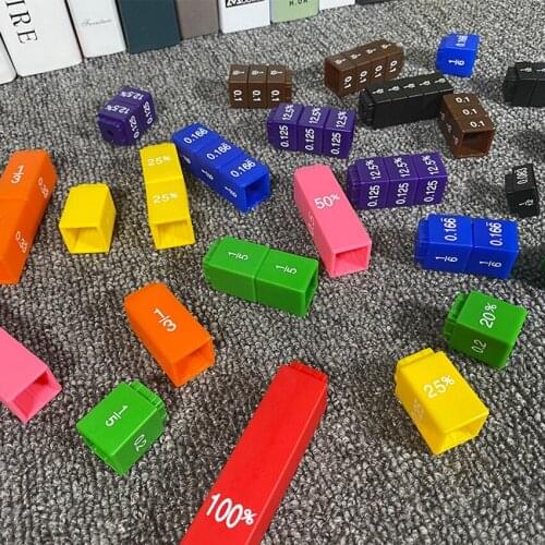 51pcs Colorful Counting Sticks Toy Mathematics Fraction Teaching Aids Counting Kids Percentage Learning Teaching Appliance