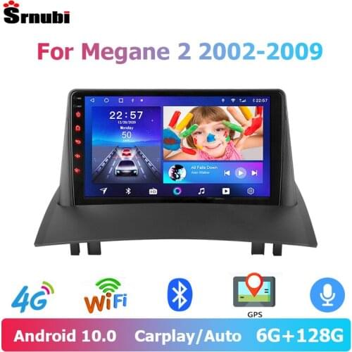 Srnubi Android 10 Carplay Auto Car Audio Radio Multimedia Player for Renault Megane 2 2002-2009 2Din 4G Wifi Speakers Stereo DVD
