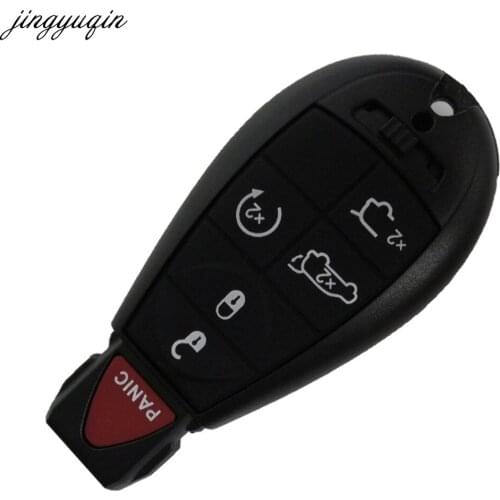 Jingyuqin 6 Buttons Remote Case Smart Key Shell For Chrysler Jeep Grand Caravan Durango Charger Journey Smart Key Case