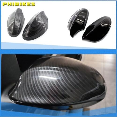 Car Side Wing Replacement Mirror Cover Rear-View Caps For BMW 1 3 Series E81 E82 E87 E88 E90 E91 E92 E93 Carbon and AN Black