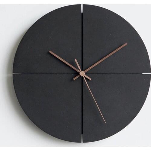 Large Black Silent Movement Wall Clock Wood Fun Decoration Wall Clock Modern Design Vintage Reloj De Para Room Decoration BW50WC