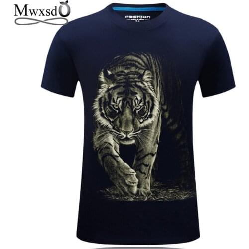 Mwxsd brand Men 3d printed T Shirt tiger printing male summer T-shirts mens social top tees t shirt M-5XL