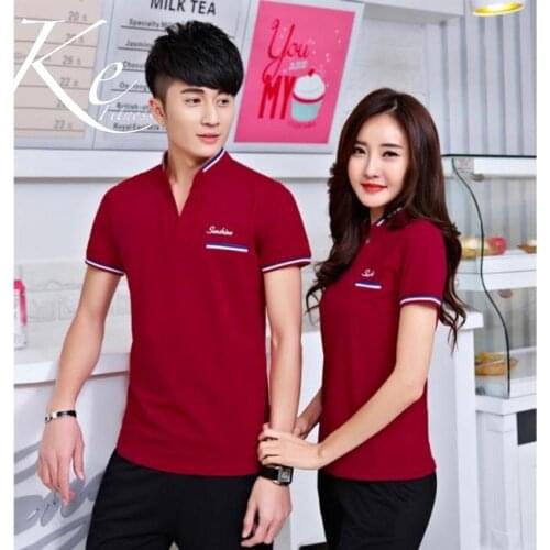 KE Summer new couple sports suit mens large size loose womens slim was thin stand collar short sleeve trousers casual