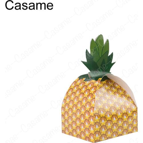 Paper Pineapple Candy Bag DIY Hawaii Paper Pineapple Candy Box Tropical Pineapple Party Favor Box Hawaiian Luau Party Decoration