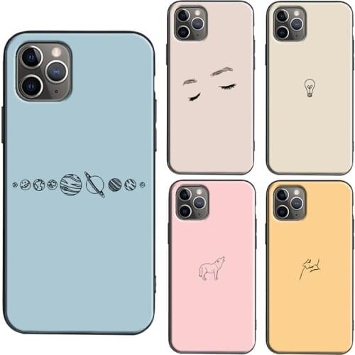 Minimal Aesthetics Case For iPhone 11 12 Pro Max mini SE 2020 6S 8 7 Plus X XR XS Max Back Cover Shell