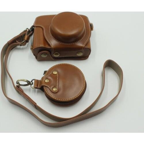 Camera Bag Case PU Leather Vintage Shoulder Strap Pouch Protection Carry Cover For Olympus PEN E-P7 EP7 14-42mm Lens