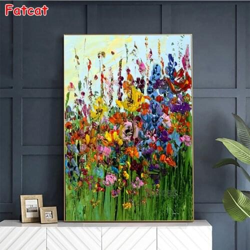 DIY Diamond Painting Abstract art, colorful flowers Diamond Mosaic Drill Square Embroidery Cross Stitch Handmade Hobby PP889