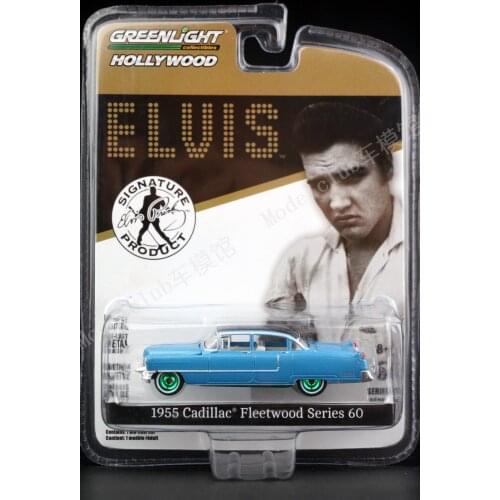 Greenlight 1/64 1955 Cadillac Fleetwood Series 60 & ELVIS FIGURE jeep ford Collector Edition Metal Diecast Model Car Kids Toys