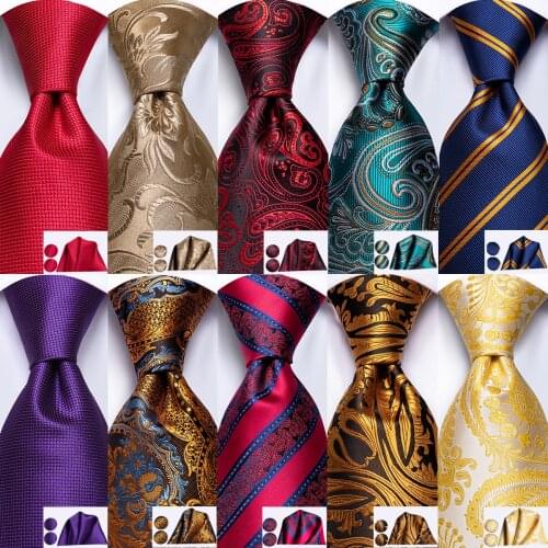 Hi-Tie Green Paisley Ties for Men Hanky Cufflinks Set New Designer Fashion Style Cravat For Mens Tie Wedding Party Dropshipping