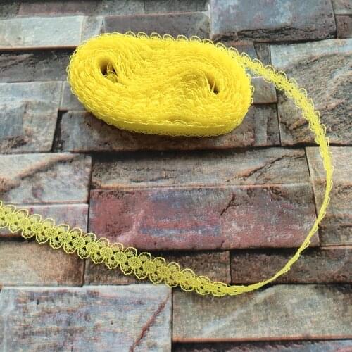 Beautiful Hot 10 yards 15mm Width Yellow Lace Ribbon Lace embroidery DIY Decoration For Clothes Sewing Accessories