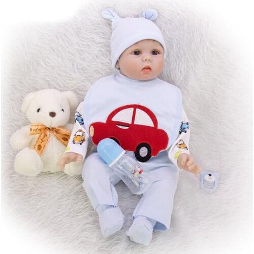 Bebe 55cm Reborn Baby Dolls soft silicone and cloth body children Educational toy boneca girl or boy fashion Christmas gifts