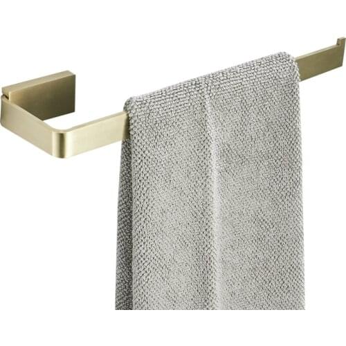 Leyden Bathroom Brushed Gold Towel Ring,Single Rod Towel Holder Solid Stainless Steel Wall Mounted Modern
