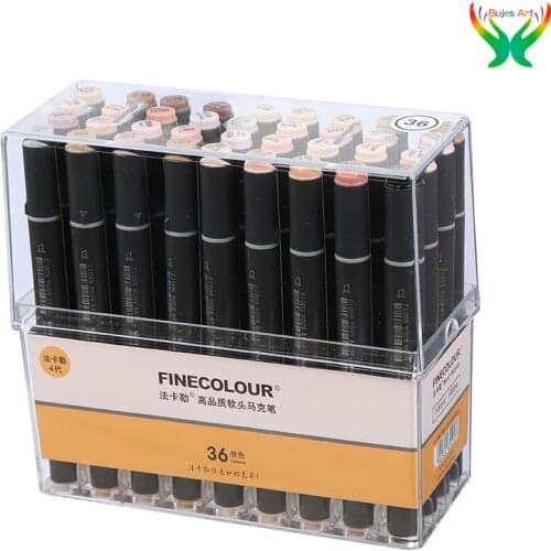 FINECOLOUR generation 4 oily marker 12/24/36 color hand-painted drawing design skin color marker soft double headed marker pen