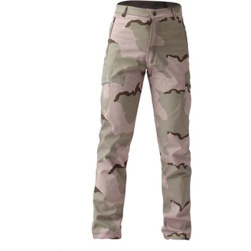 Mens Camouflage Winter Pants Soft-shell Fleece Lining Warm Trousers Outdoor Sports Hiking Camping Climbing Skiing Pants S-XXXL