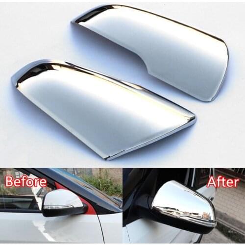 YAQUICKA 2Pcs/Pair Car Exterior Side Rear View Mirror Cover Trim Sticker For Hyundai Creta IX25 2014 2015 2016 2017 Styling ABS