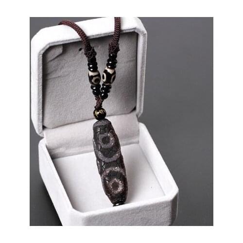 2020 new Tibetan Necklace Pendant national three Eye Pendant agate bracelet retro Pendant Amulet