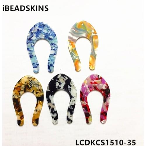 New arrival! 51x31mm 50pcs/lot acetic acid geometric-shape charm beads for earring/Jewelry DIY(Design as shown)