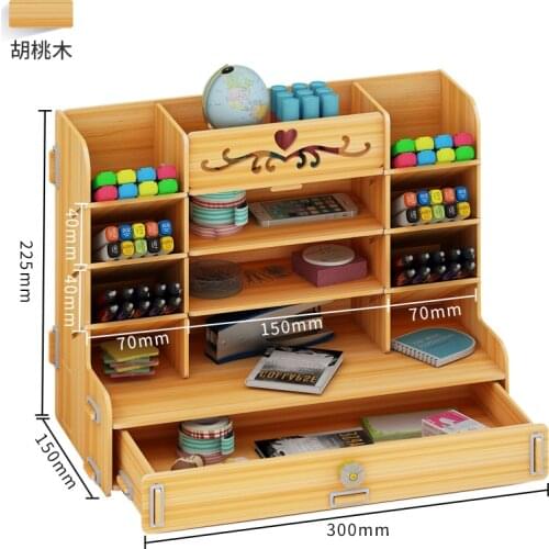 Creative pen container storage box small lattice office desktop shelf students home personality simple pen organizer