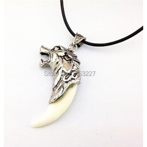 Men Women Koren style silver buffalo horn outdoor fun & sports necklace
